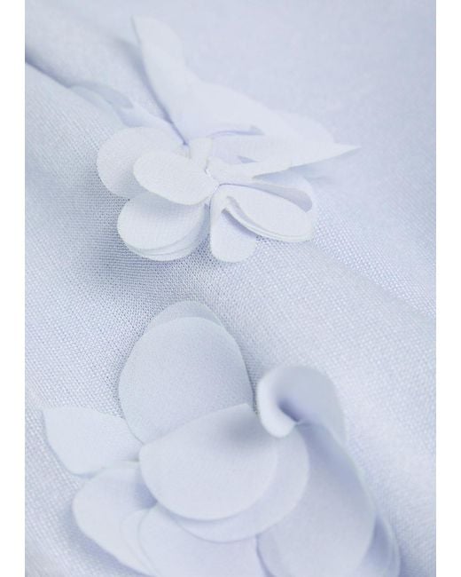 Jonathan Simkhai White Ivi Floral-Appliquéd Fine-Knit Midi Dress