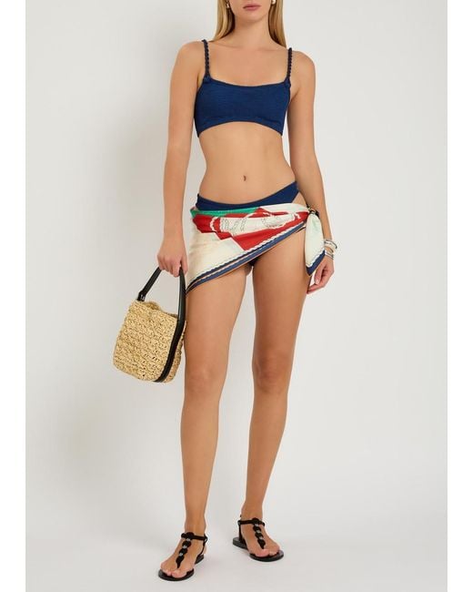 Hunza G Blue Phoebe Crinkle Bikini
