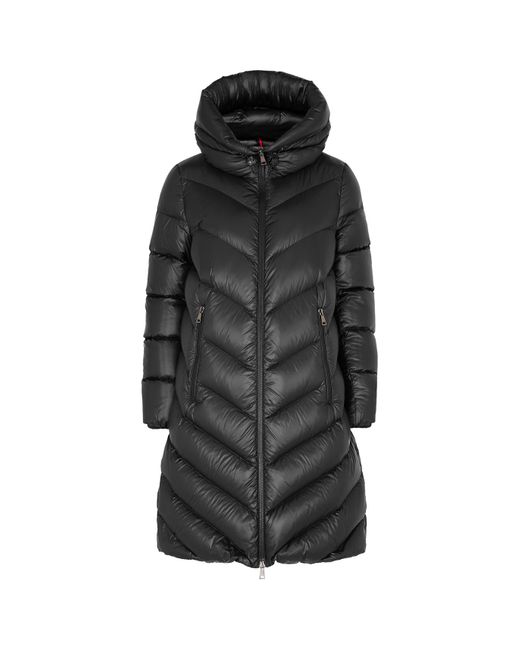 Moncler Black Cambales Quilted Shell Coat