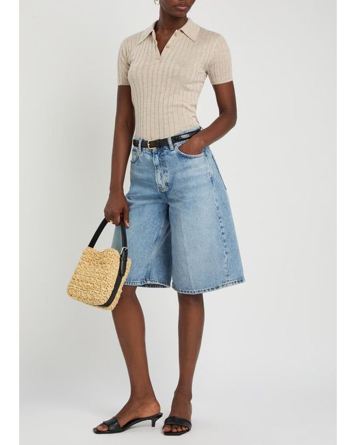 Totême Blue Longline Denim Board Shorts