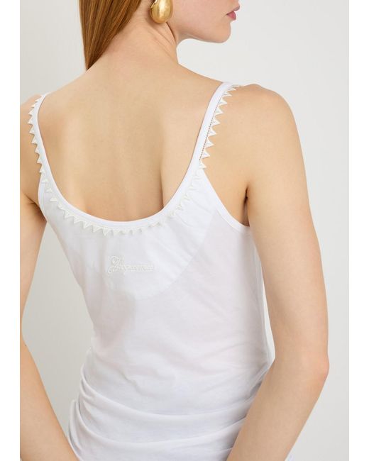 Jacquemus White La Debardeur Clavela Cotton Top