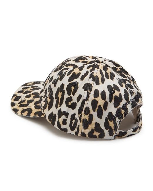 Ganni Multicolor Logo-Embroidered-Print Canvas Cap