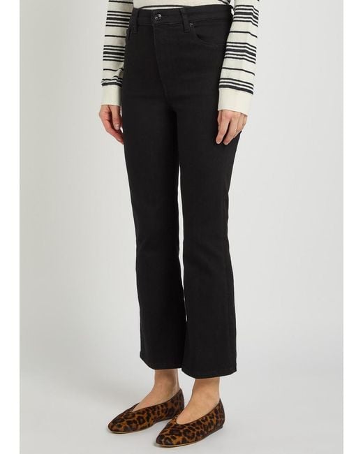 FRAME Black The Reboot Crop Boot-Leg Jeans