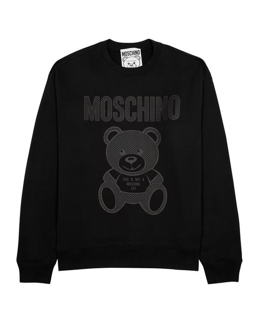 Moschino Black Logo-print Cotton Sweatshirt for men
