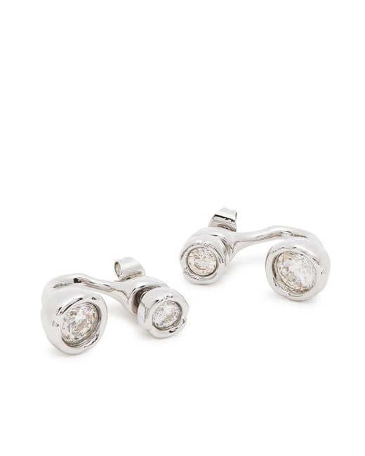 Alexis White Asterales Crystal-Embellished Earrings