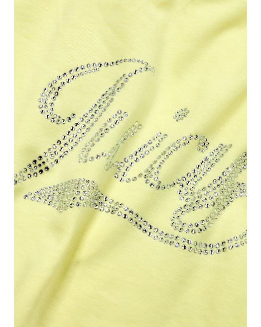Juicy Couture Yellow Retro Logo-Embellished Cotton T-Shirt