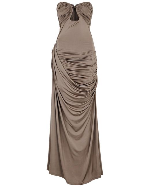 Paris Georgia Natural Val Strapless Stretch-jersey Maxi Dress