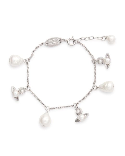 Vivienne Westwood White Emiliana Orb-embellished Charm Bracelet