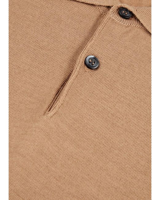 John Smedley Natural Payton Wool Polo Shirt for men