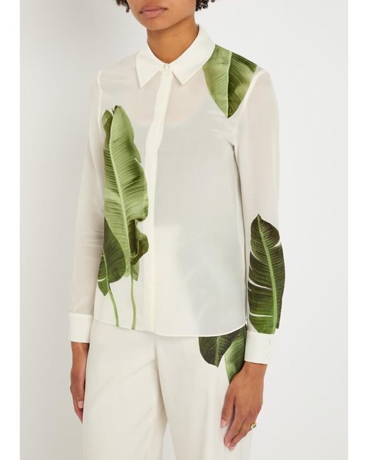 Alice + Olivia Green Willa Silk Blouse
