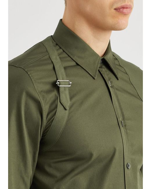 Alexander McQueen Green Harness Cotton Shirt for men