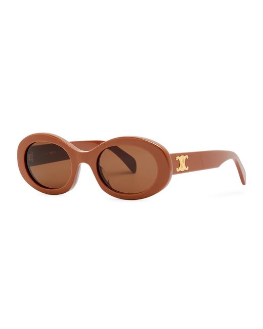 Céline Brown Oval-frame Sunglasses