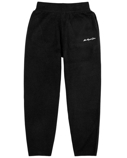 MKI Miyuki-Zoku Black Logo-embroidered Knitted Sweatpants for men