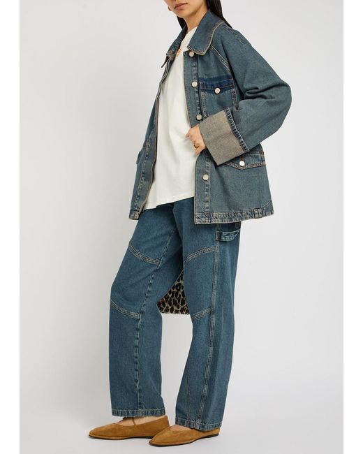 Damson Madder Blue Drew Barrel-Leg Jeans