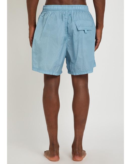 Stone Island Blue Camo-Print Nylon Swim Shorts for men