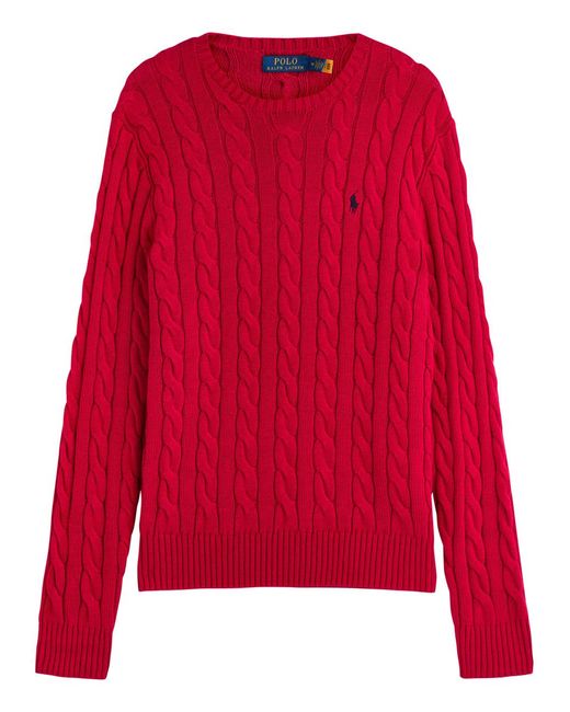 Polo Ralph Lauren Logo-Embroidered Cable-Knit Cotton Jumper for men