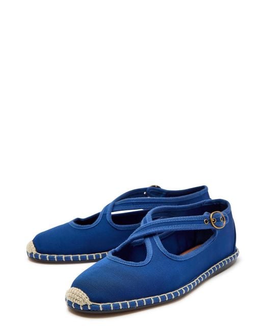 Polo Ralph Lauren Blue Cross-Over Grosgrain Espadrille Mary Jane Flats