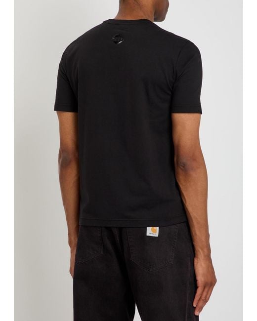 AN-Y1 Black Carlifto Logo Stretch-Cotton T-Shirt for men