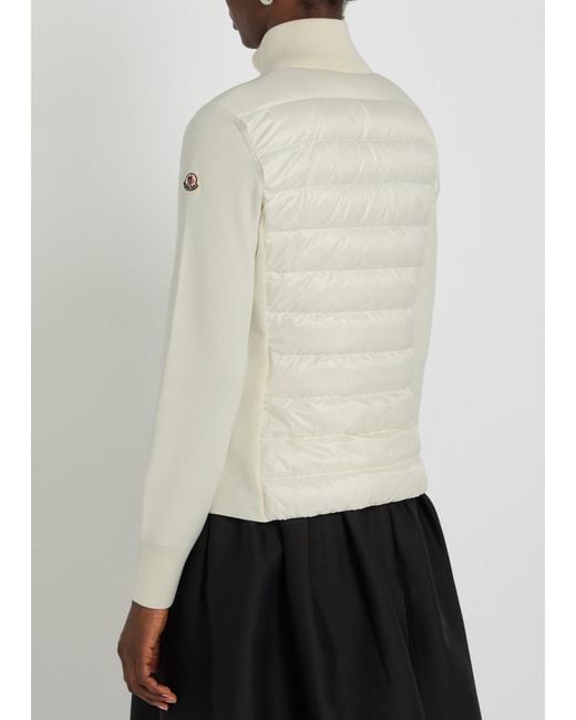 Moncler White Padded Wool And Nylon Jacket