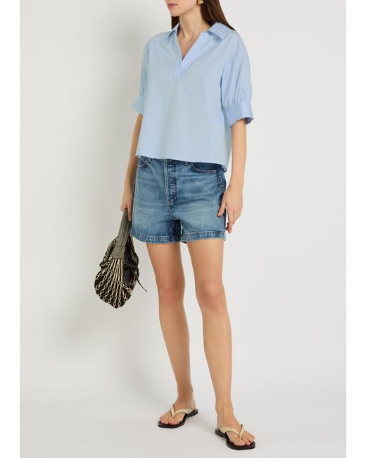 FRAME Blue Striped Cotton Shirt