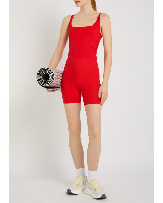 Spense Red Martina Form Cropped Tank Top