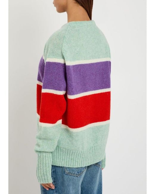 J.W. Anderson Red Striped Crew-Neck Wool Jumper