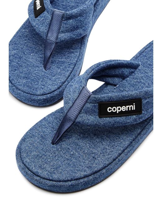 Coperni Blue Thong Flip Flops