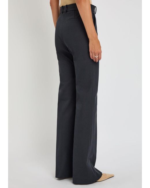 Joseph Blue Tafira Flared-Leg Stretch-Twill Trousers