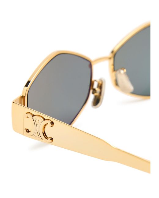 Céline Green Hexagonal-Frame Sunglasses