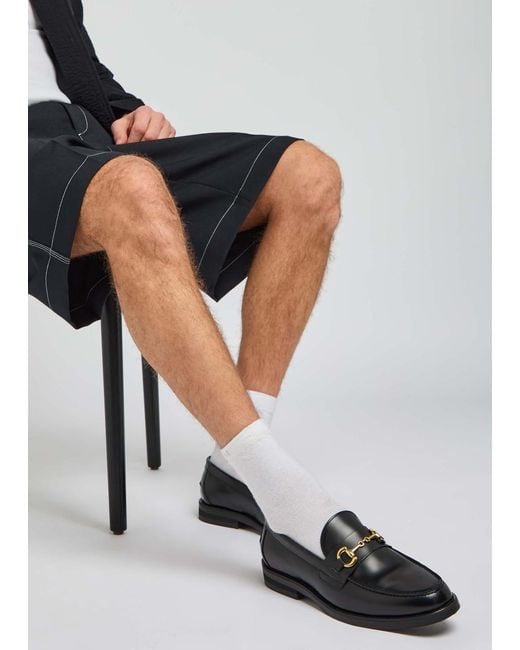 Duke & Dexter Black Leather Loafers for men