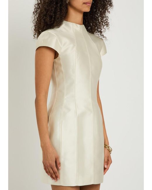De La Vali Natural Zena Darted Crepe Mini Dress