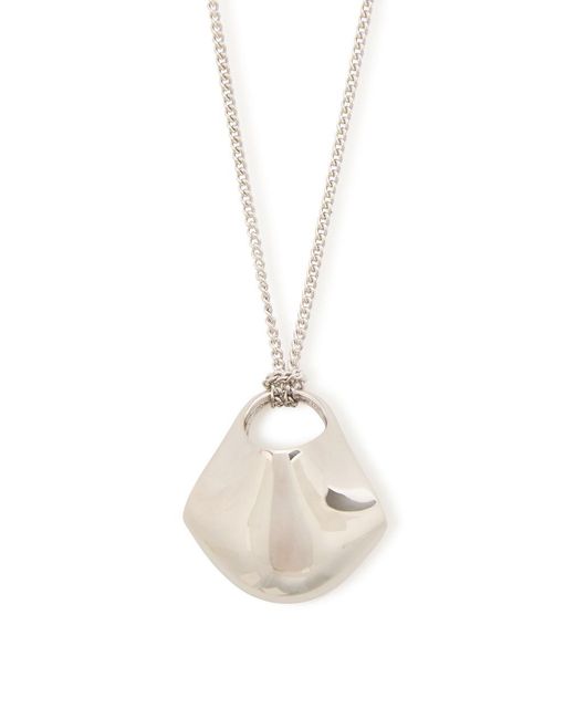 Khaite White Lotus Small Palladium-Plated Necklace