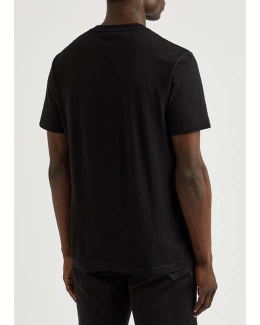Calvin Klein Black Optic Logo-Print Cotton T-Shirt for men