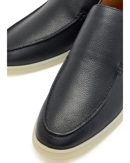 Aurélien Blue City Grained Leather Loafers for men