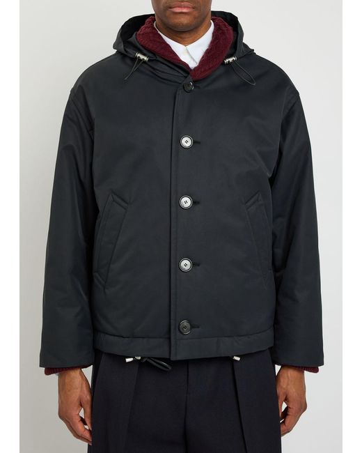 Loewe Black Hooded Padded Cotton-Blend Jacket for men