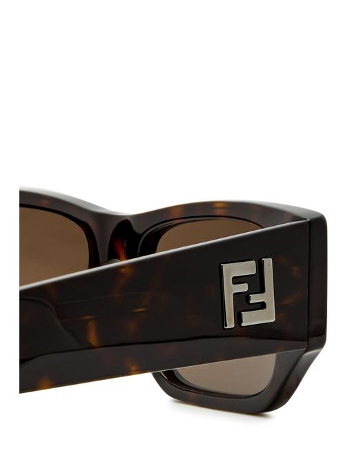 Fendi Brown Rectangle-Frame Sunglasses
