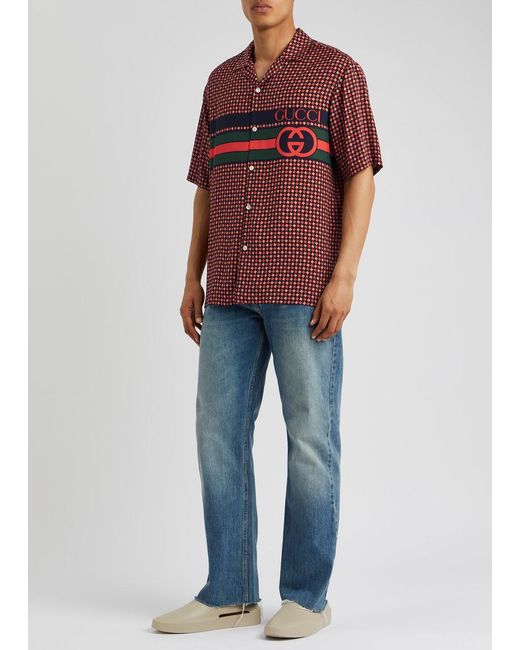 Gucci Red Printed Shirt for men