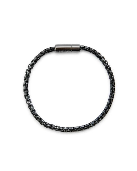 Tateossian White Ruthenium-Plated Box Chain Bracelet for men