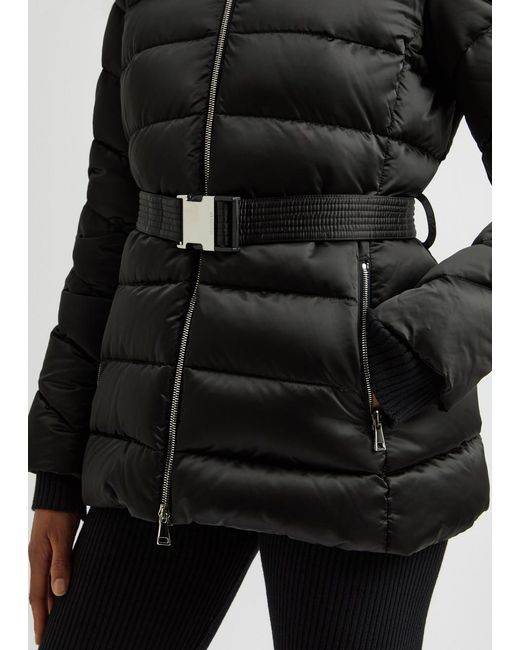 Moncler Black Cupidone Hooded Belted Shell Jacket
