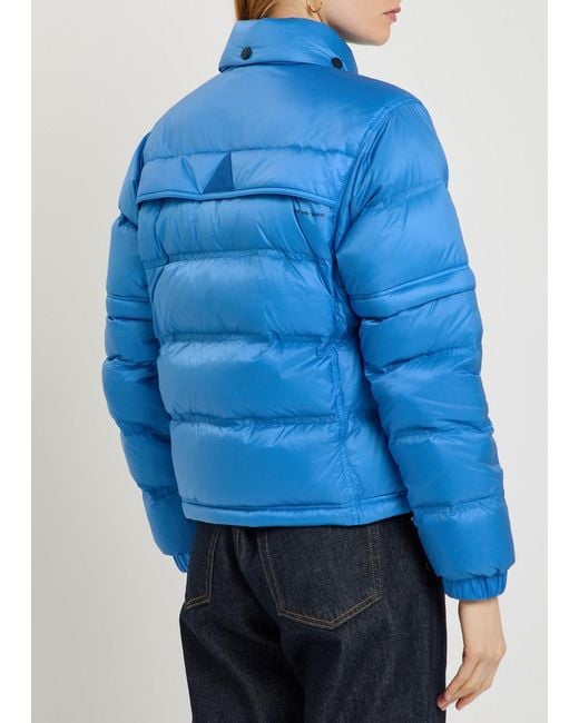 Moncler Blue Mauduits Padded Shell Bomber Jacket