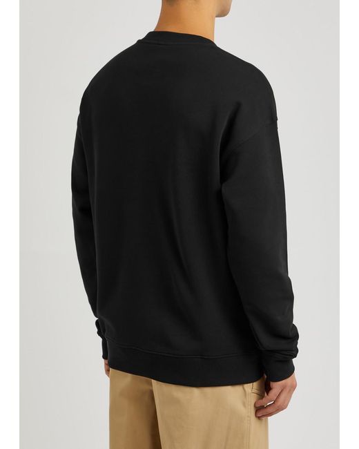 Moschino Black Logo-print Cotton Sweatshirt for men