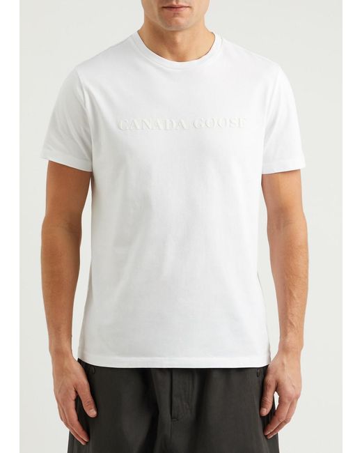 Canada Goose White Emersen Logo Cotton T-Shirt for men