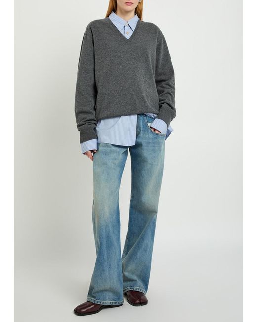Maison Margiela Blue Exposed-Pocket Straight-Leg Jeans