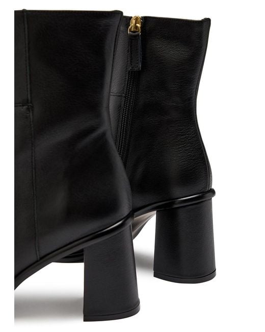 Alohas Black West 75 Grained Leather Ankle Boots