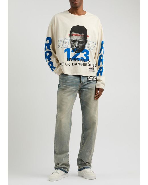 RIVINGTON roi Rebis Blue Speak Dangerously Printed Cotton Top for men