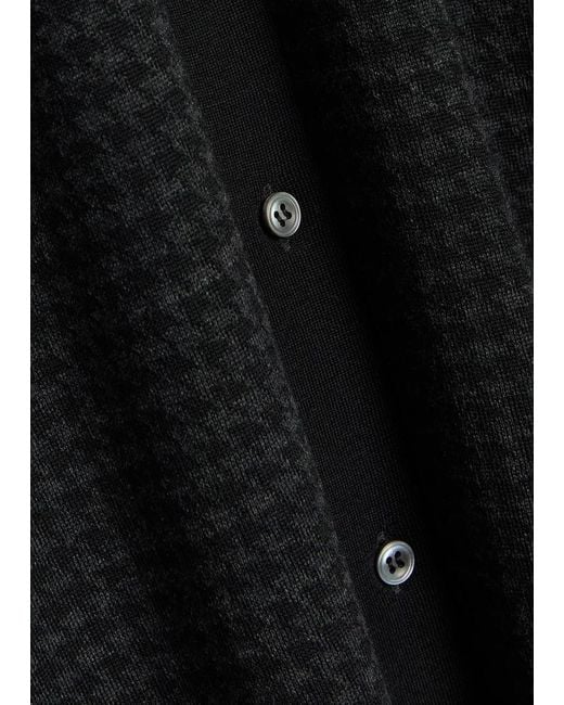 Lardini Black Houndstooth Wool Cardigan for men