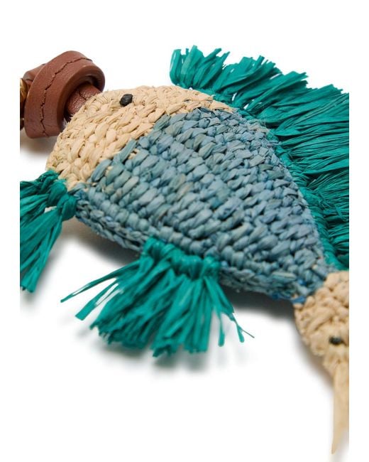 Zimmermann Blue Fish Raffia Bag Charm