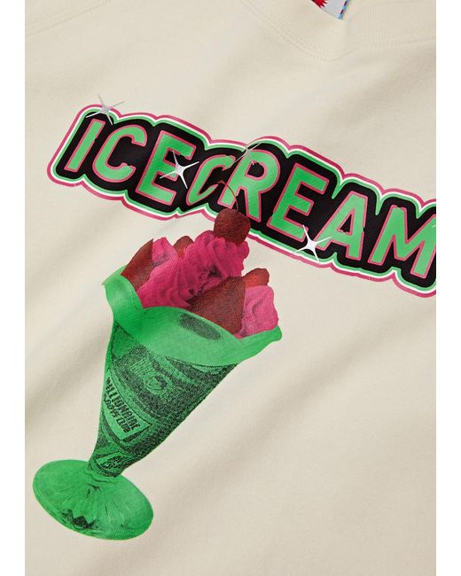 ICECREAM White Ice Sundae Printed Cotton Sweatshirt for men