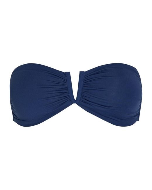 Melissa Odabash Blue Alba Pleated Bikini Top