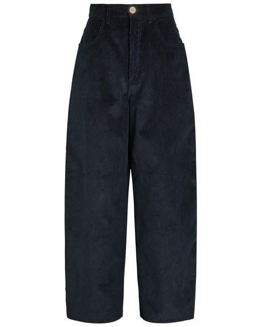 Rohe Blue Berber Barrel-Leg Corduroy Trousers